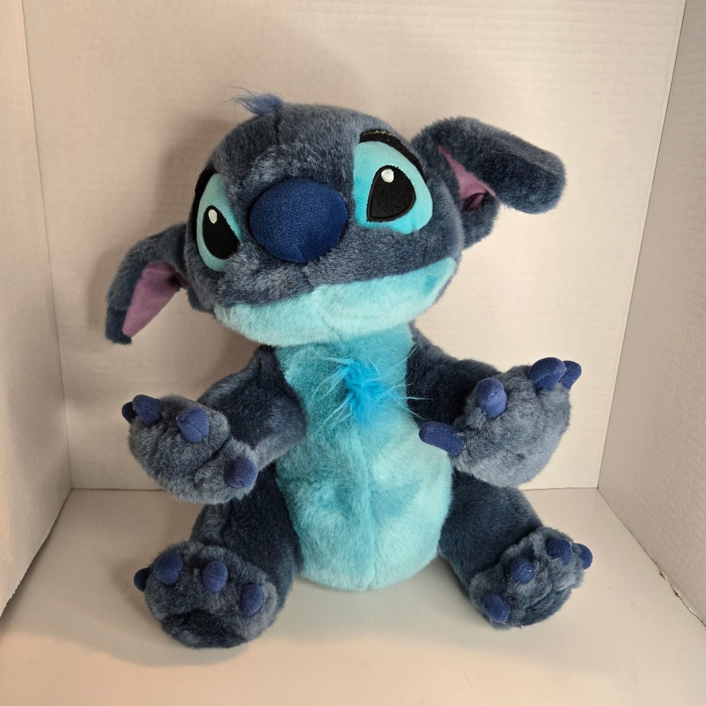 Disney Store Lilo & Stitch Plush Stuffed Animal Vintage 14" Blue Alien Monster